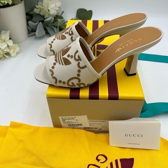 Women’s Gucci X Adidas, slide sandals, size 37.5  made in Italy - Picture 6 of 9